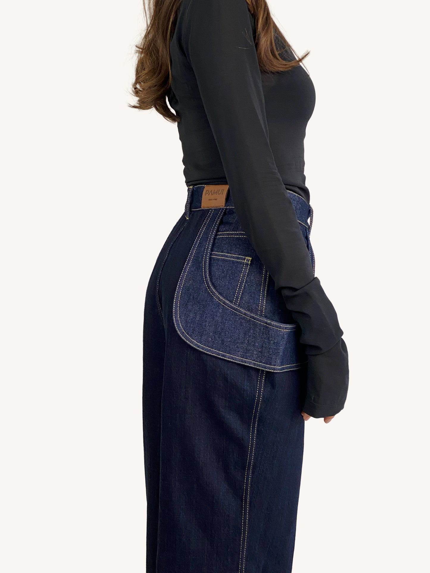 Pantalone denim strutturato