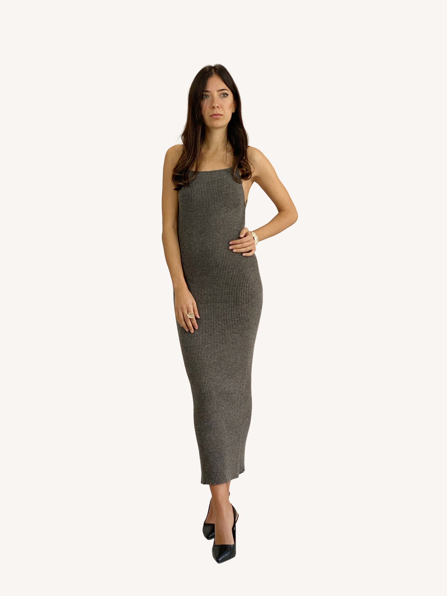 Abito aderente in mohair e seta
